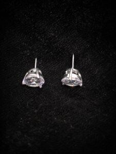Sterling Silver Diamond Stud Earrings – Minimal Sparkle by Ruva