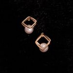 Square Pearl Stud Earrings by Ruva