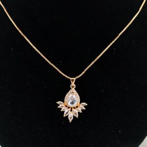 Ruva Golden Bloom Drop Pendant with chain