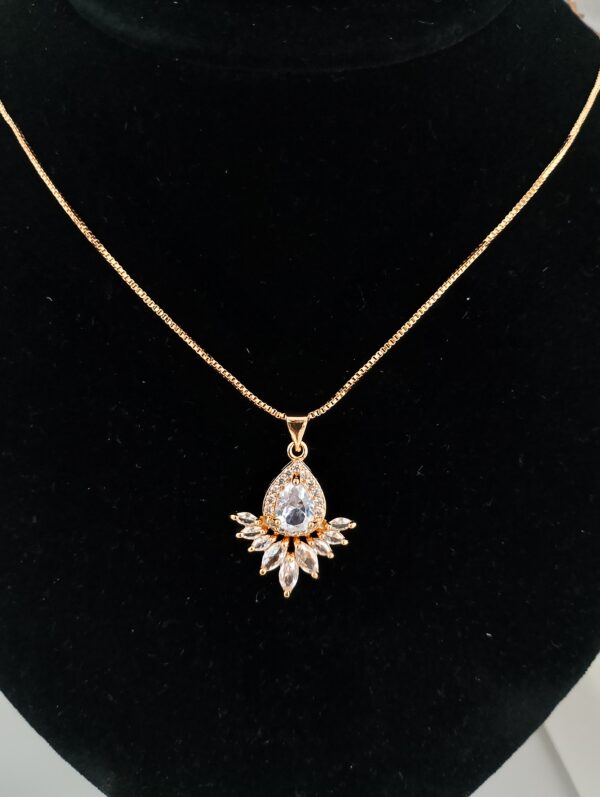 Ruva Golden Bloom Drop Pendant with chain