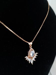 Ruva Golden Bloom Drop Pendant with Chain